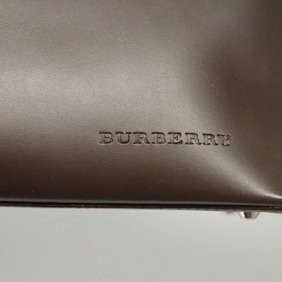 BURBERRY Shoulder Bag Leather Brown Silver Auth - Picture 12 of 16